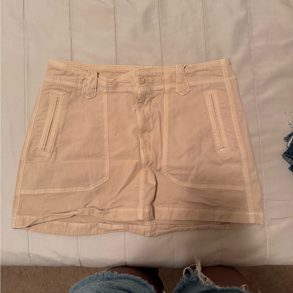 American Eagle Outfitters Cream Mini Skirt